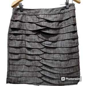 CATO Size 10 Gray Layered Ruffle Work Career Skirt Wardrobe Zippered
